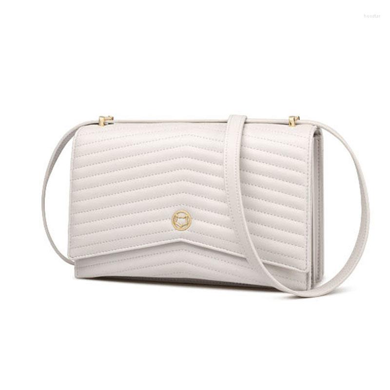 

Evening Bags 2022 Summer Trend Simple Fashion Small Square Bag Real Cowhide Shoulder Messenger Designer Female, White