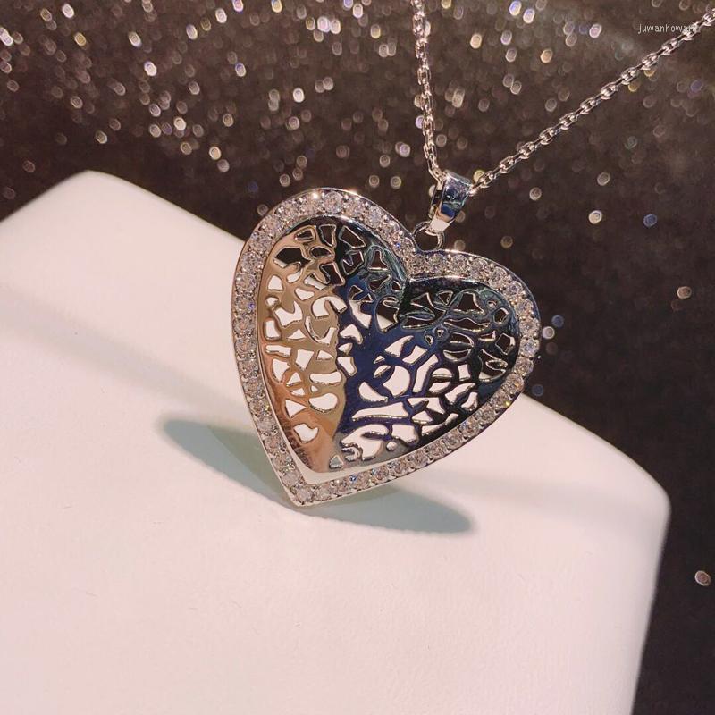 

Pendant Necklaces Fashion 2022 Cubic Zirconia Necklace Heart Shape For Women Party Accessories Bijoux Femme N-779