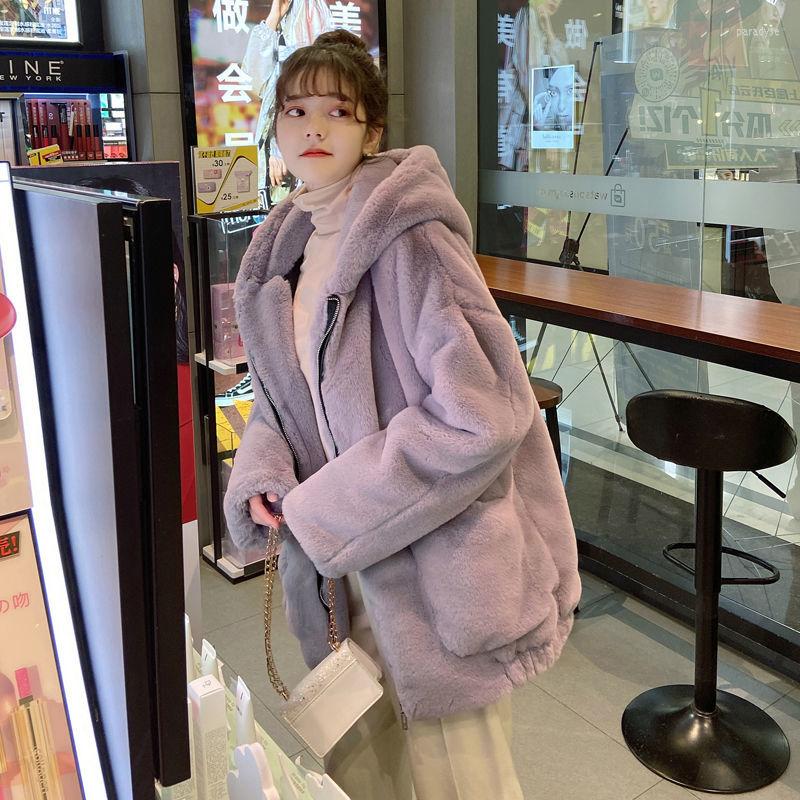 

Women' Fur Velvet Padded Coats Women' Zipper Autumn Winter Jacket 2022 Harajuku Kawaii Soft Hoodies Faux Plush Cashmere Coat, Yan