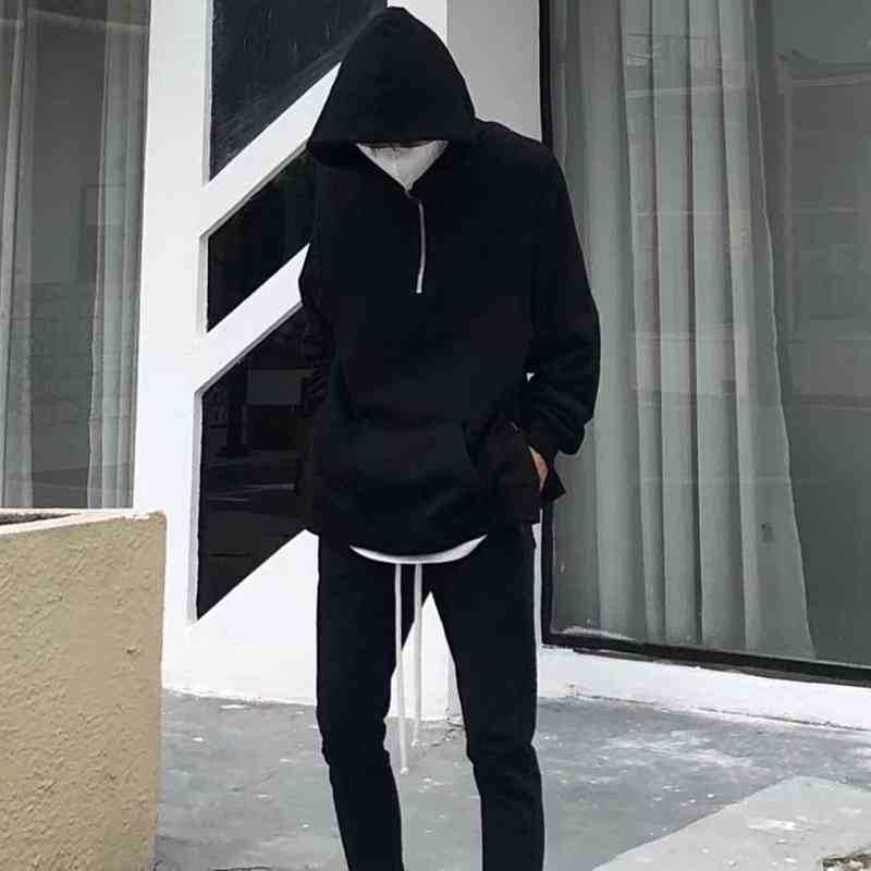 

Through Designer Feaer Luxury Zipper Men' Fold Hoodies Half Cotton Comfortable Sweatshirt of Multi Thread Hooded Loose Couple Fash DRUS, White
