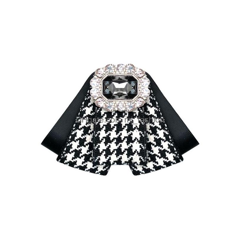 

Bow Ties Professional Ol Bow Ties Fashion Gemstone Black Jk Girl Tie Necktie For Women Shirt Bowknot Brooches Collar Drop Delivery A Dh9Mf