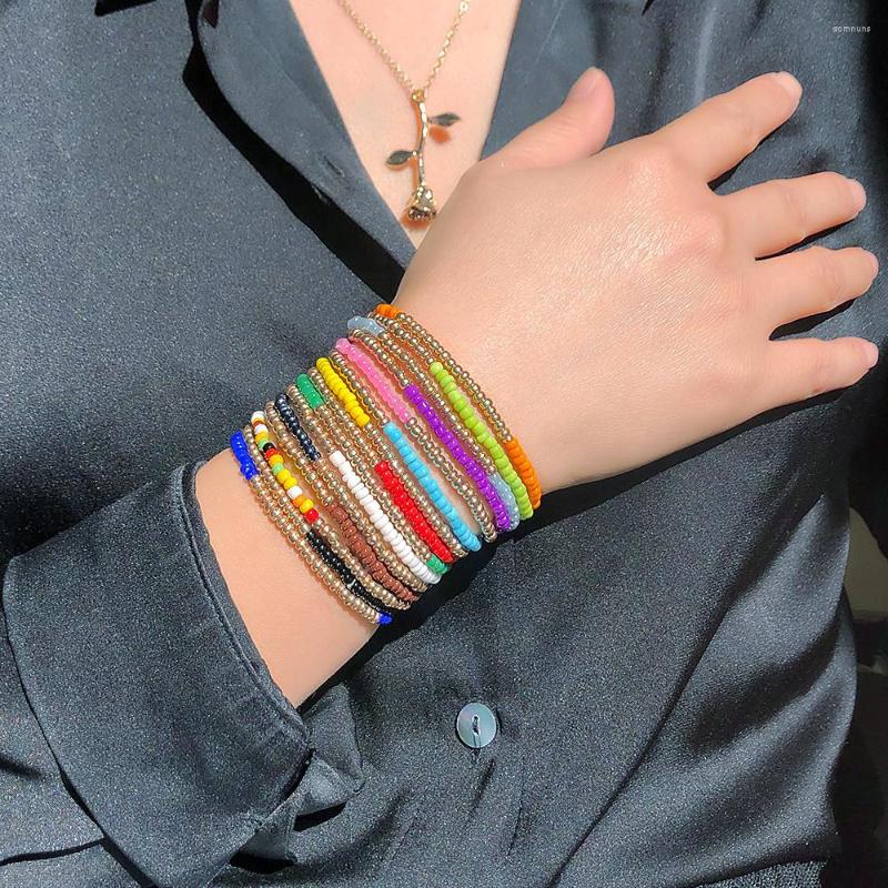 

Strand Bohemian 5 Multilayer Colorful Beads Stone Bracelets For Women Handmade DIY Bead Bracelet Femme Boho Beach Jewelry Wholesale