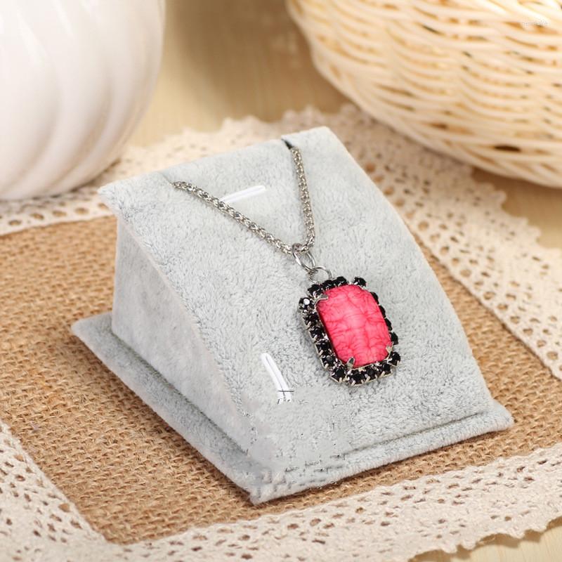 

Jewelry Pouches 1 Pcs 7.5x6.5x4cm Gray Color Single Pendant Display Rack Supporting Necklace Base