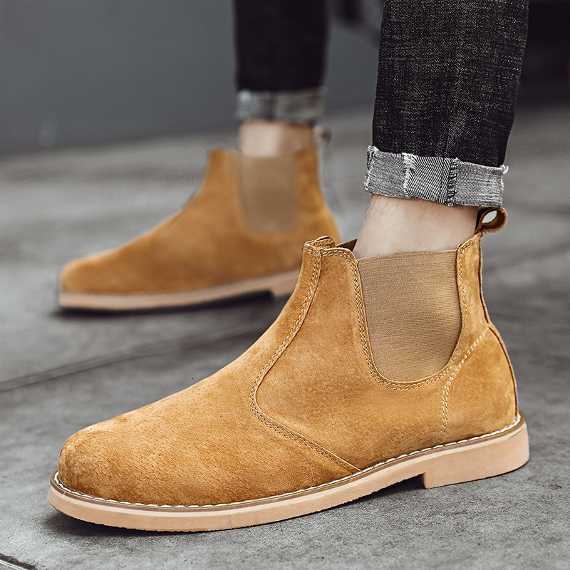 

Boots Fashion Men's Leather Winter Warm Men Boots Size 3846 221128, Camel
