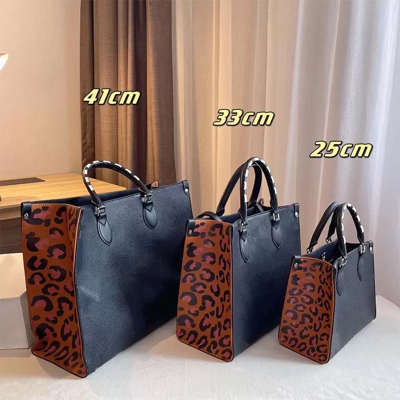 

2022 Leopard Embossed bag Totes Women Crossbody Vintage Handbags Classic Embroidery Handle Delicate Totes Mom Shopping Bags with