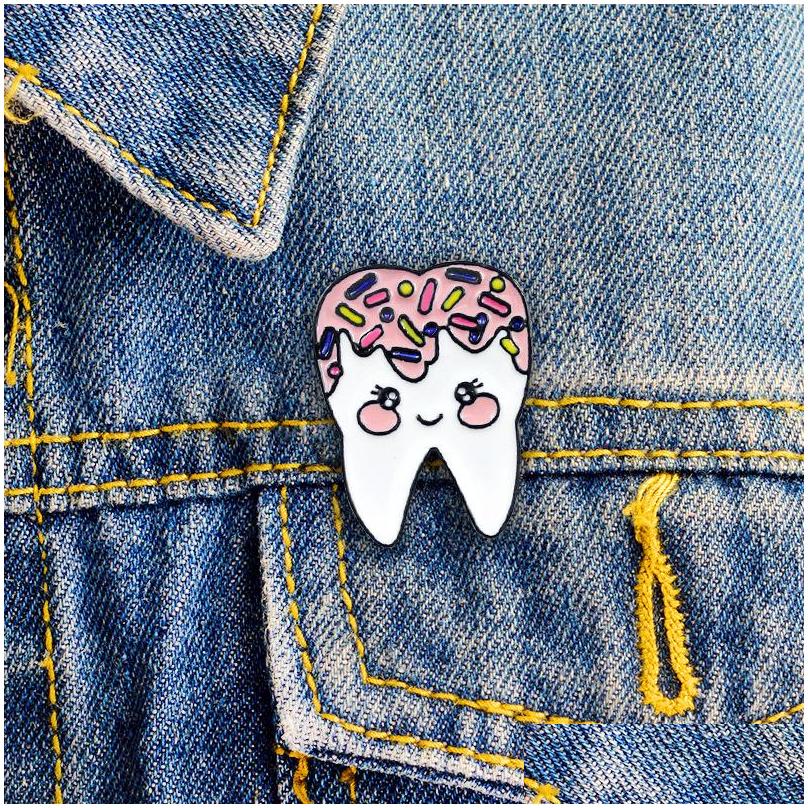 

Pins Brooches Cute Shy Teeth Shaped Brooch Pins Eco Enamel Cartoon Funny Alloy Plated Brooches For Girls Gift Jewelry Dentist Acces Dhdtp