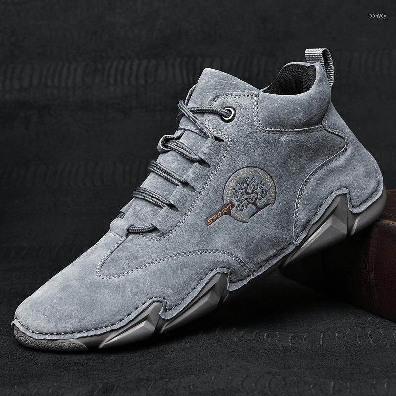

Boots Men Snow Lace Up High Sneakers Fashion All-match Lace-up Botas De Hombre Plush Warm Flats Shoes For Ankle, Beige 2