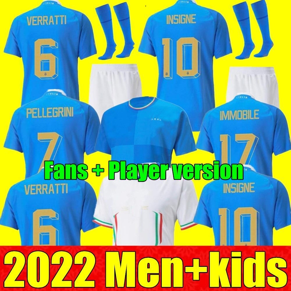 

New 2022 2023 soccer Jersey home away 22 23 JORGINHO ITALYS SHAARAWY BONUCCI INSIGNE BERNARDESCHI Italia Adult men kids kit youth boys FOOTBALL SHIRTS, Adult home+patch