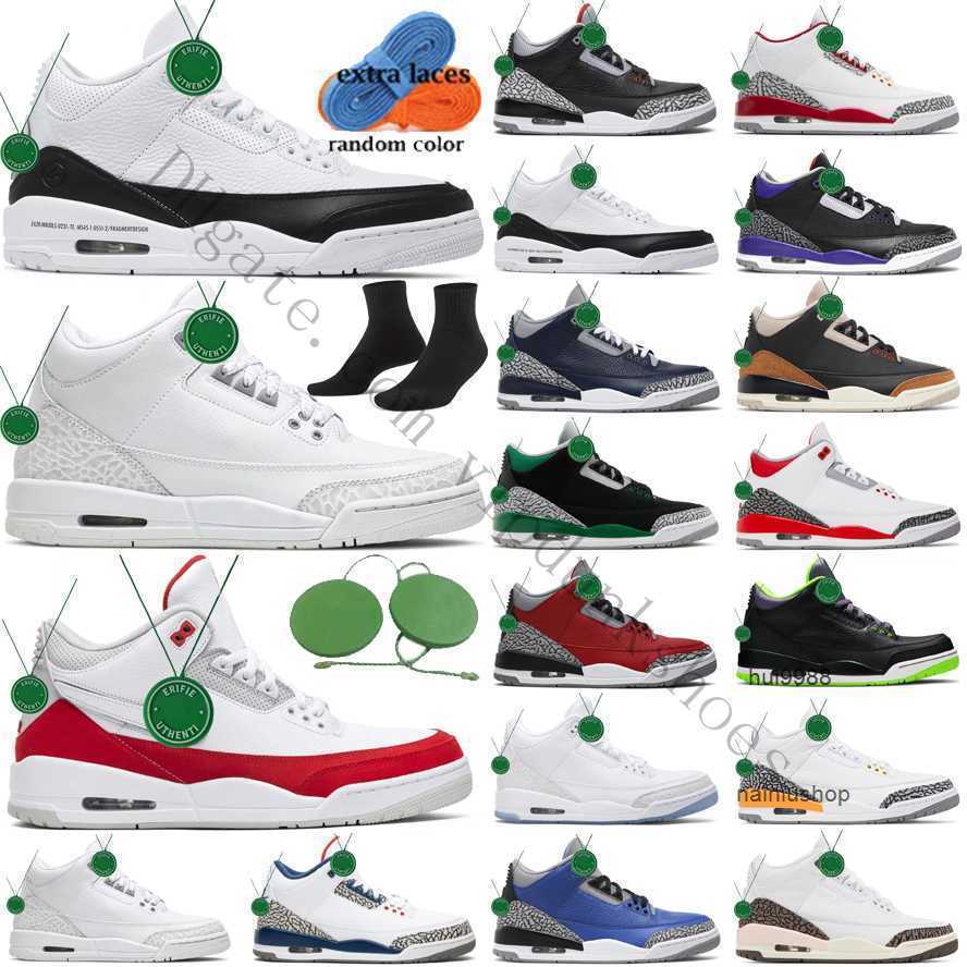 

2023 NK Airs Basketball Shoes for men 3 3s Maxs white x Pure Fire Red Cardinal Pine Green Racer Blue Cool Grey Medium UNC Free Throw Line Black OG designer shoes, Box