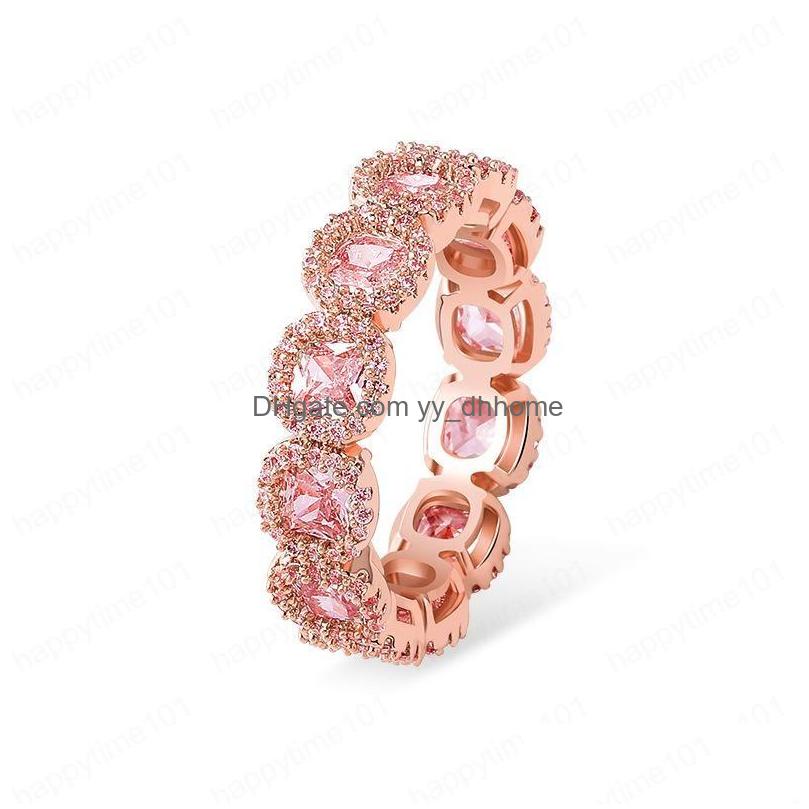 

Cluster Rings 18K Gold White Fl Cz Cubic Zirconia Cluster Tennis Iced Out Rings Baguetee Bling Diamond Hip Hop Jewelry Gifts For Men Dhifh