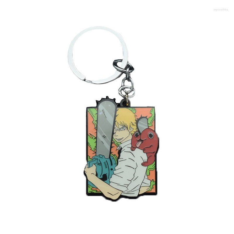 

Keychains Chainsaw Man Keychain Anime Womans Key Chain Metal Men Pendant Ring Girls Holder Stainless Kid Jewelry Llaveros Pochita