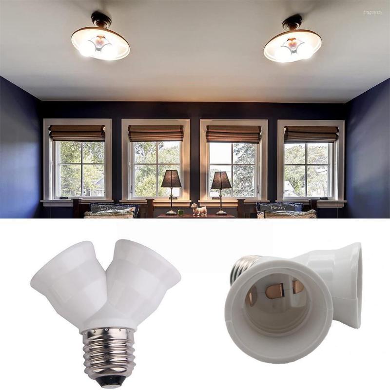 

Lamp Holders 2 In 1 E27 To Socket Splitter Adapter Light Double Converter Holder Stand Bulb Base Y Accessories X5Z2