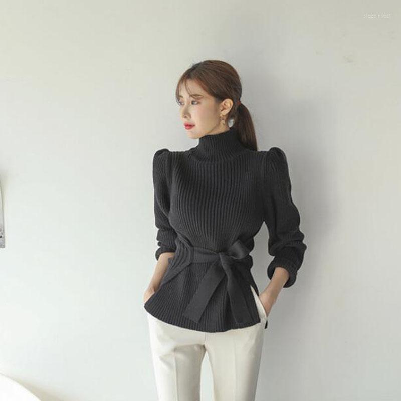 

Women's Sweaters 2022 Autumn Winter Women Pullovers And Knitted Elasticity Casual Jumper Fashion Turtleneck Warm Female GD156, Black