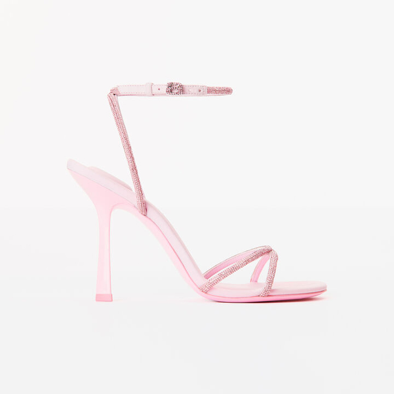

Dress Shoes dahlia 105 Crystal sandals Strappy high heels decorated pink beauty glass and lined with lamb skin 10.5CM, 4#5cm
