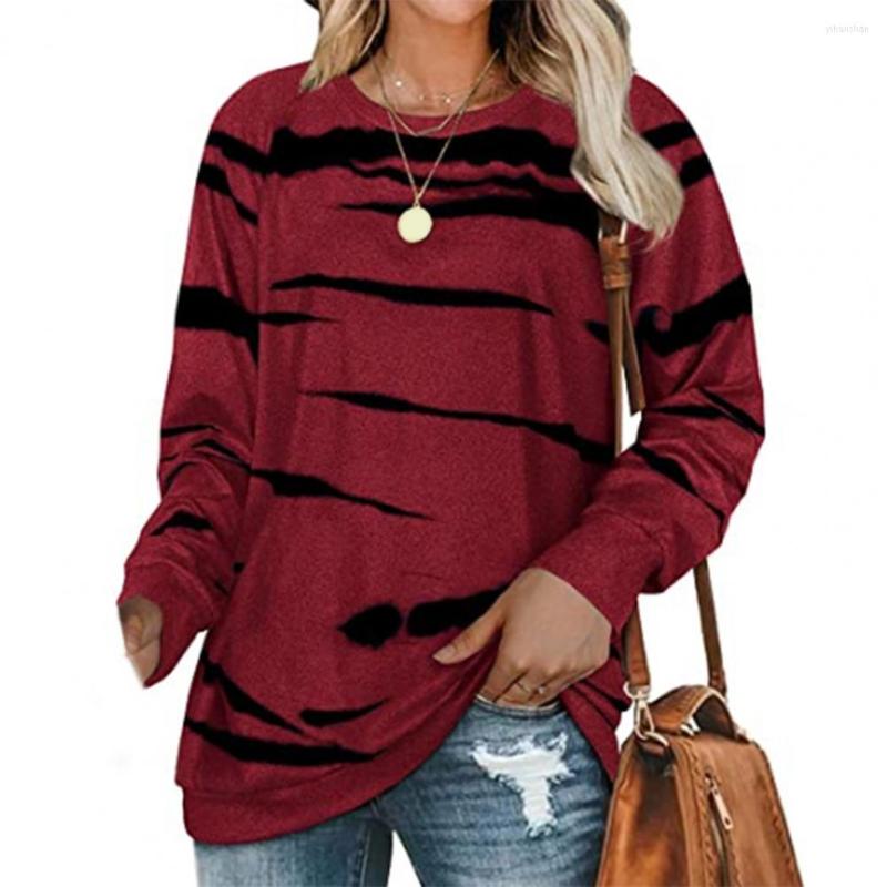 

Women' T Shirts Women' Tops Casual Ladies Spring Autumn O Neck Long Sleeve Tie Dye Print T-shirt Top Fashion Loose Blouse Sweatshirt, Blue