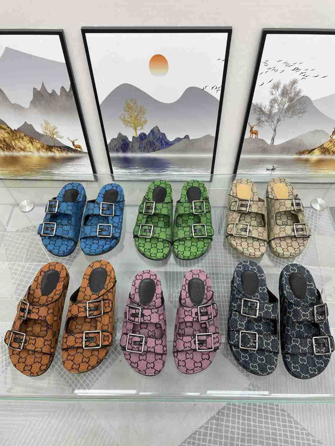 

10A original quality slippers patent calfskin high heel sandals luxury designer slippers fashion single light colors summer slipper