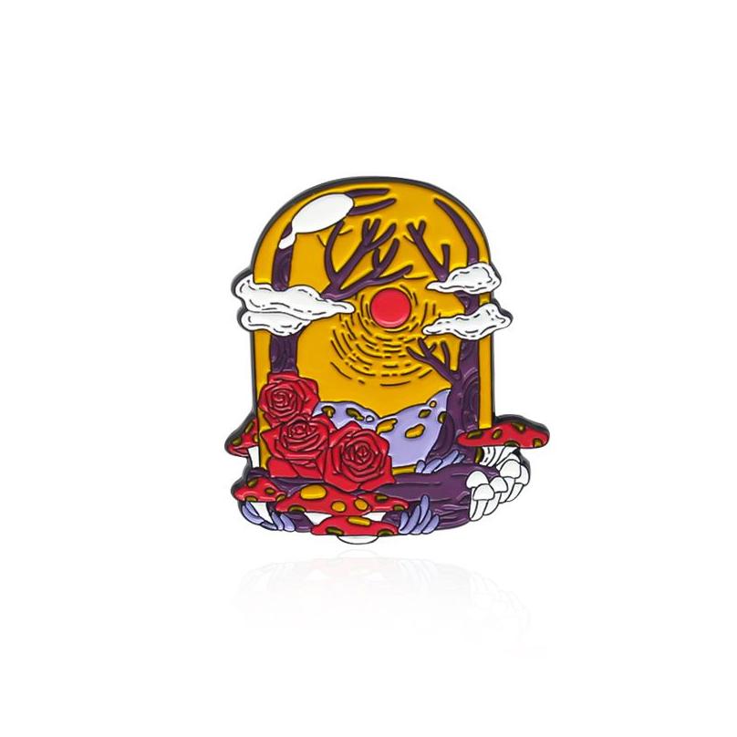 

Pins Brooches Cartoon Mid Autumn Fl Moon Night Brooches For Women Flower Nightscape Enamel Pin Jewelry Metal Badges Denim Shirt Bag Dhwsv