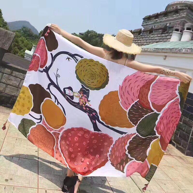 

Scarves Winter Scarf Women Cotton Flower Floral Hijab Muslim Shawls Wraps Cape And Head Wrap British Style