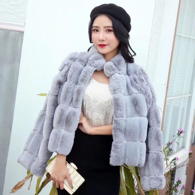 

Women' Fur Woman Faux Winter Solid Coat Female Party Jacket Ladies Fake Long Warm Elegant Thick Casual Coats G267, White