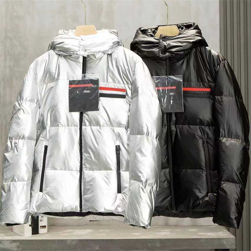 

2022 mens winter new P men's shiny hood thickened short down jacket coats casual and wo fashion coat men s parkas jackets, Black