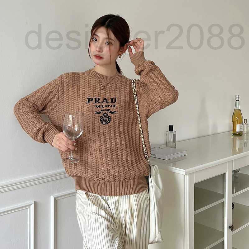 

Women' Sweaters designer Autumn and Winter 2022 new printing fried dough twist knitting pullover cashmere high version sweater women 21OB, White