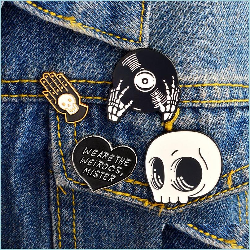 

Pins Brooches Fashion Vintage Metal Kawaii Skl Letter Enamel Pin Badge Buttons Brooch Shirt Denim Jacket Bag Decorative Bro Dhgarden Dhf64
