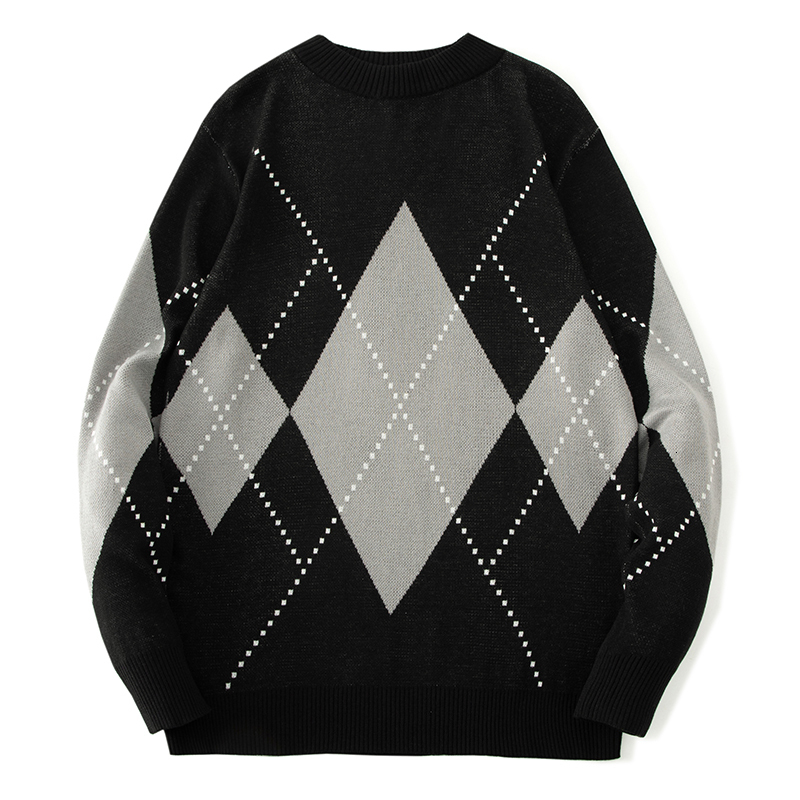 

Men' Sweaters Men Sweater Knitted Loose Casual Mens Pullover Argyle Vintage Pattern Round Neck Long Sleeve Male Autumn Winter Sweaters 221128, Bl2131 khaki