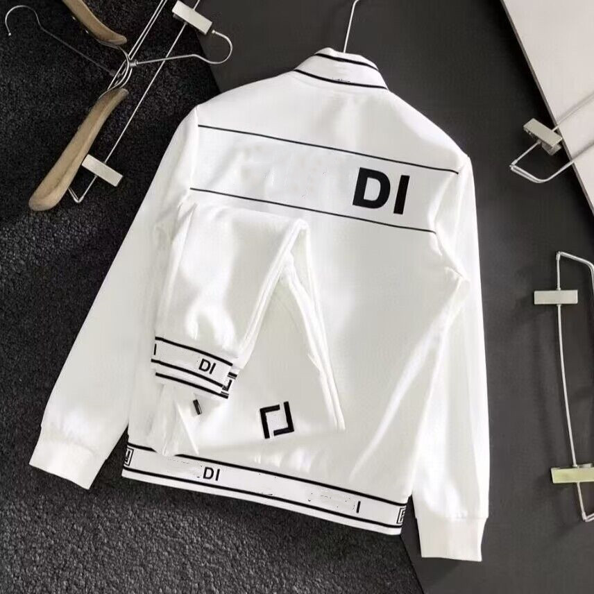 

Men&women Tracksuits Fashion Spring Autumn Men's Sports wear Casual Style Suits, White set