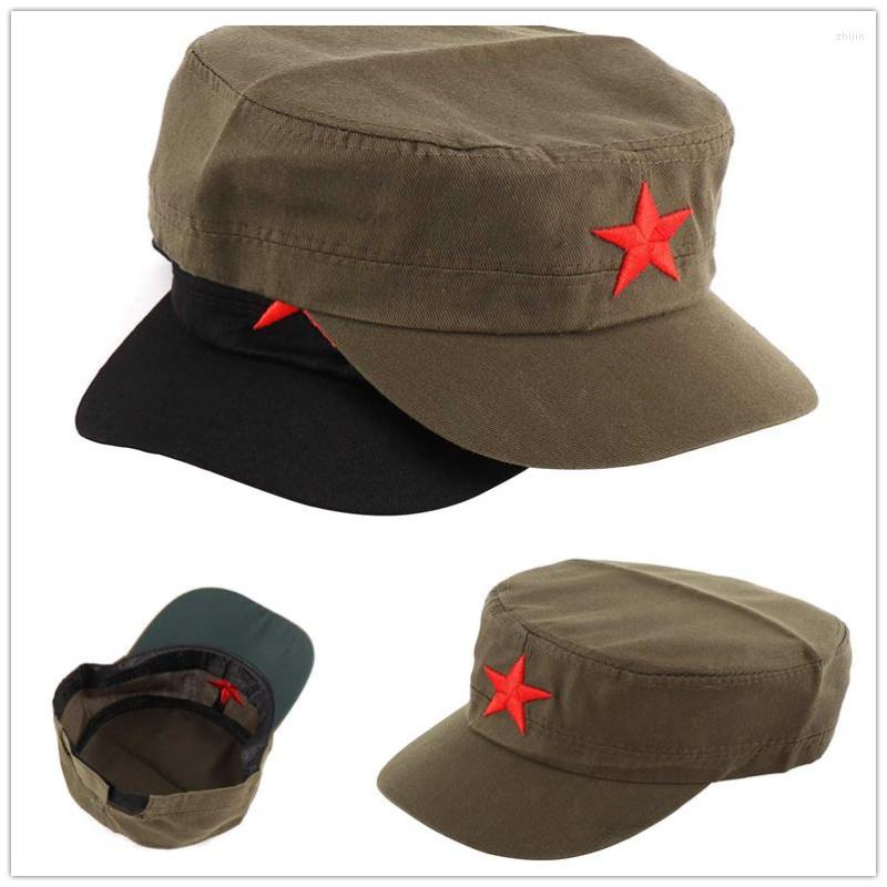 

Berets 1pcs China Red Army Cotton Cap Hat Star Chairmen Mao Communist Party Men's Gift Personality Casual Visor, Black