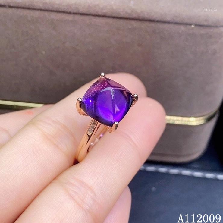 

Cluster Rings KJJEAXCMY Fine Jewelry 925 Sterling Silver Inlaid Natural Amethyst Ring Fashion Atmosphere Ladies Adjustable Support Test