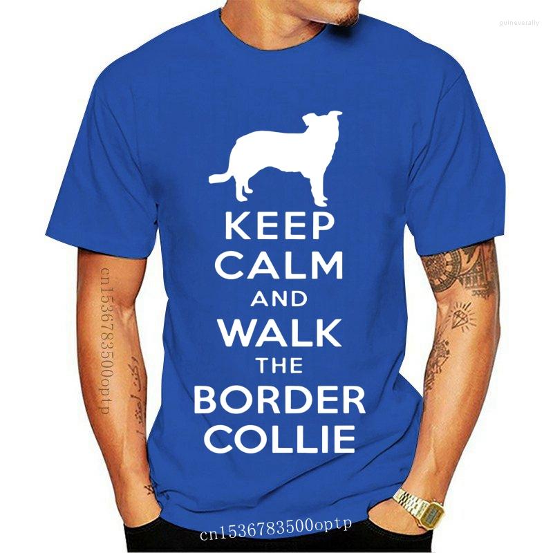 

Men' T Shirts Keep Calm Walk The Border Collie KC Dog Lovers Gift Mens Shirt Size -XXL, Black