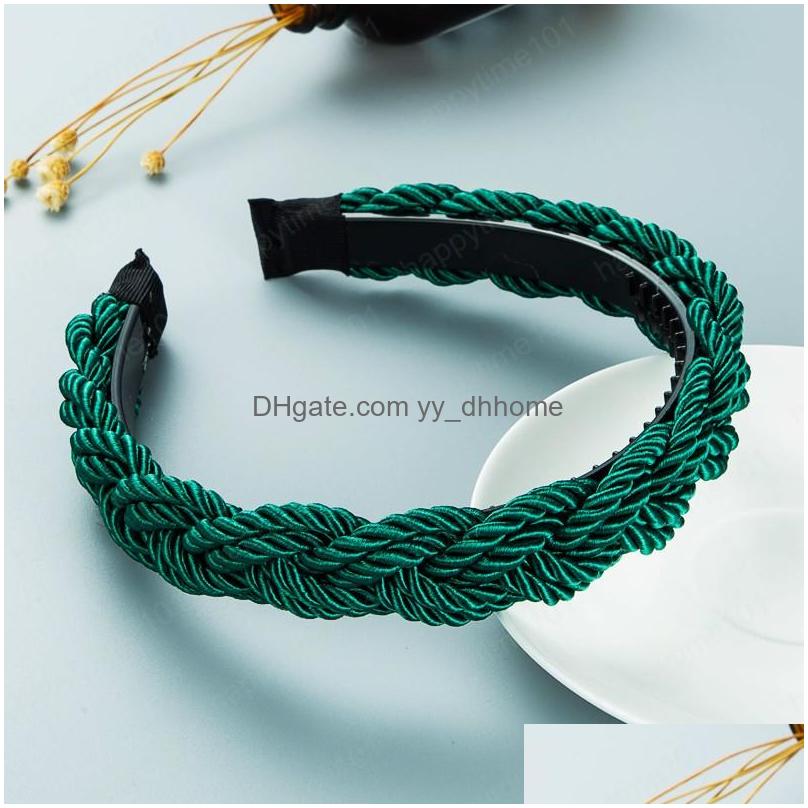 

Headbands Temperament Twisted Headband For Woman Elegant Hand Made Twisting Weaving Hairband Girls Washing Face Hairhoop Crowns Drop Dhmmi