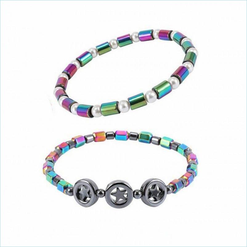 

Anklets Slimming Anklet Bracelet Magnetic Therapy Colorf Gallstone Hematite Chain Stimating Acupoints Slim Fat 1559 D3 Drop D Dhgarden Dhjtt