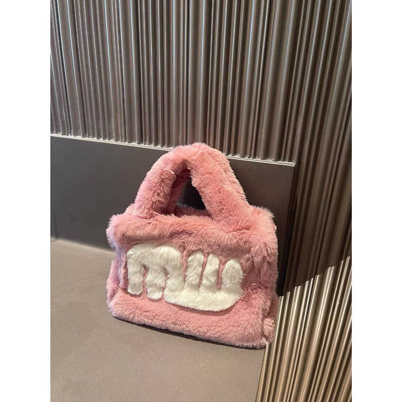 

Designer mimius Bags and woolen bag letter miu small tote plush hand