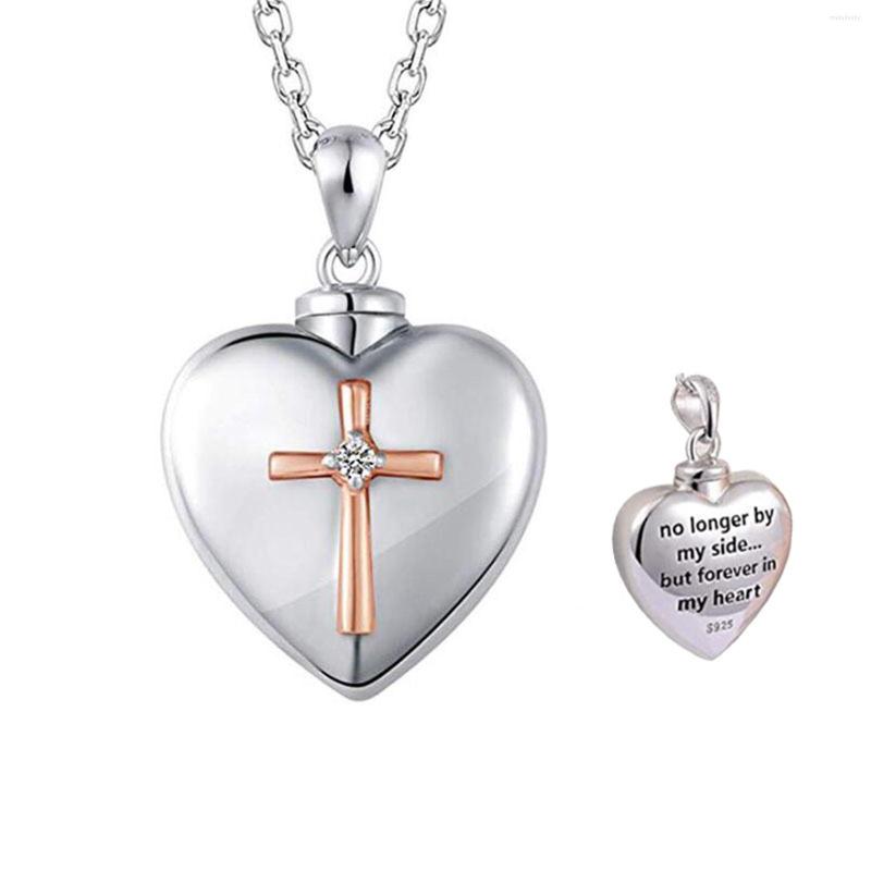 

Chains "No Longer By My Side..." Heart Necklace For Ashes Mother Daughter Gold Lockets With Pictures Women Silver Chain