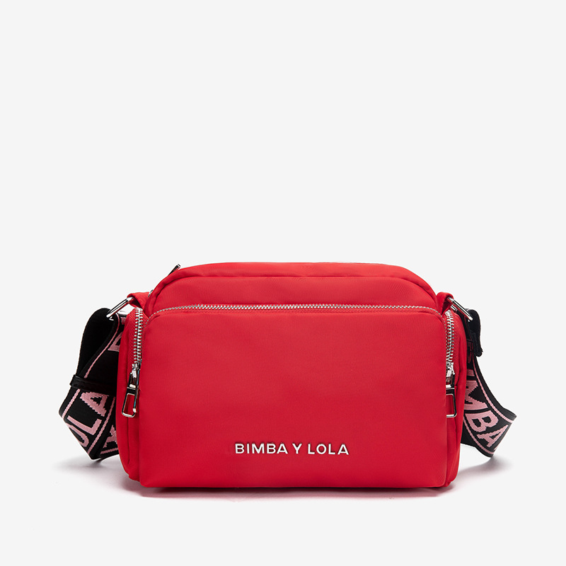 

Designer women's outdoor bag letters Binba simple versatile nylon shoulder crossbody ladies bag messenger bags, Blue pink letter