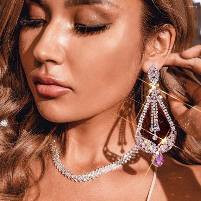 

Necklace Earrings Set Stonefans Fashion AB Color Rhinestone For Women Bridal Wedding 2pcs Jewelry And, Picture shown