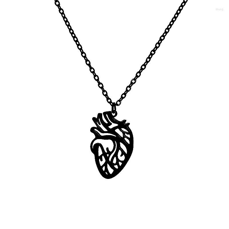 

Choker Stainless Steel Heart Organ Necklace For Women Geometric Pendant Collar Chain Hip Hop Gothic Jewelry Gift