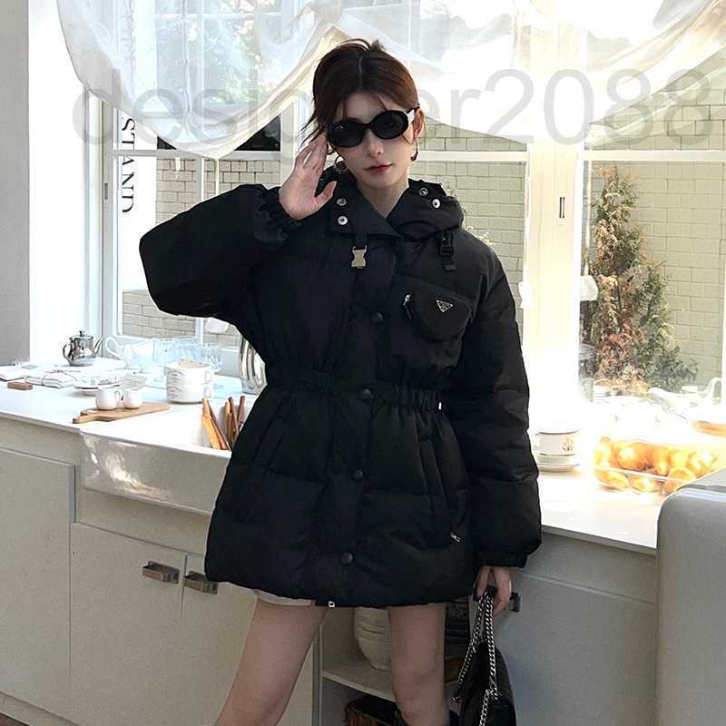 

Women' Down & Parkas designer letter badge in autumn and winter of high version hooded white duck down jacket for women BW0Q, Black