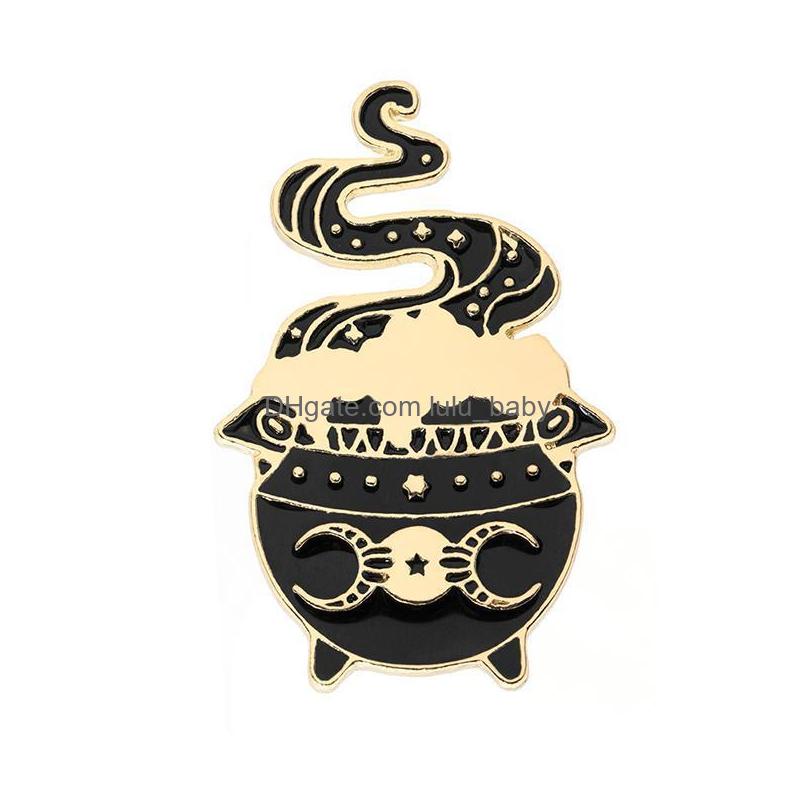 

Pins Brooches Gold Plated Cartoon Magic Furnace Brooch Pins Enamel Metal Brooches For Girls Gift Jewelry Badges Bag Clothes Accesso Dhads