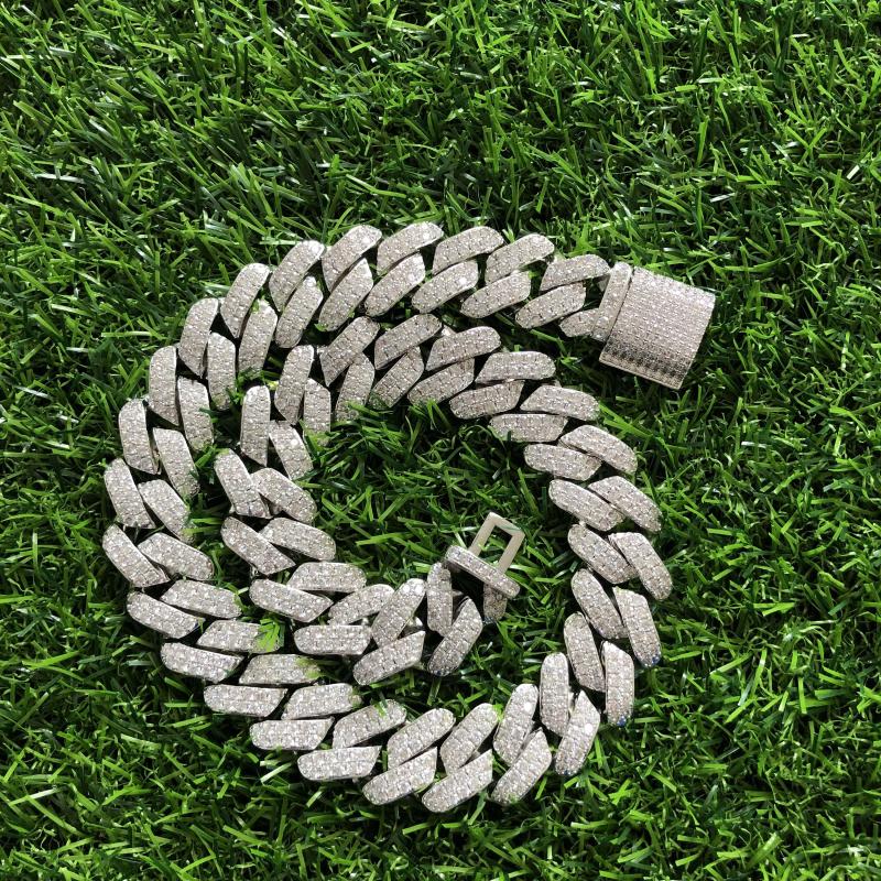 

Chains 19mm Full Iced Out Heavy Cuban Necklace Prong Setting For MEN