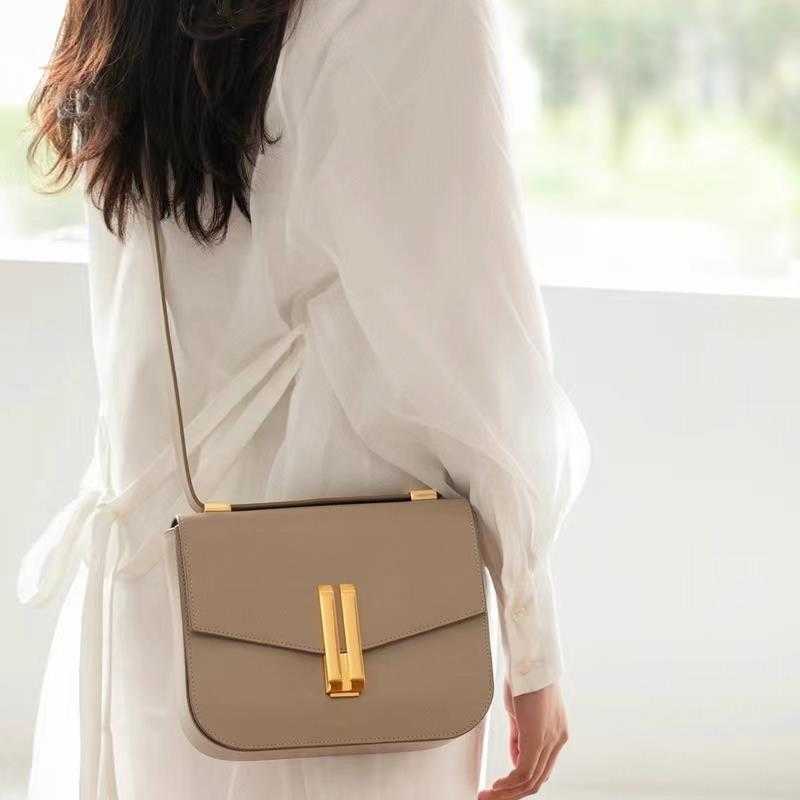 

Designer Demelliers bag Demellier beancurd small design luxury leather one shoulder portable cross women's, Caramel