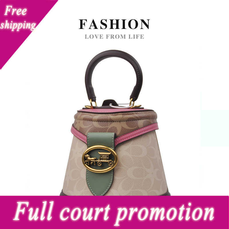 

Luxury Designer Bags Hong Kong It 2022 Fashion Portable Diagonal Cross Women's Bag Trend Old Flower Color Contrast Irregular Bucket Bag, White5