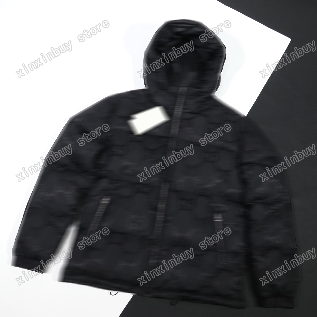 

xinxinbuy Men designer Coat Jacket puffer Double letter Jacquard fabric down jacket long sleeve women green Black white blue M-3XL, 01