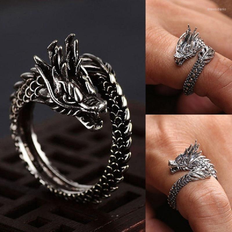 

Wedding Rings Style Adjustable Domineering Loong Chinese Dragon Ring