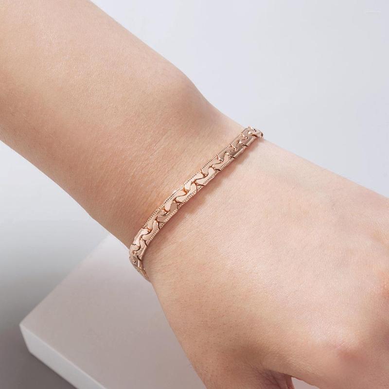 

Charm Bracelets Western Simple Metal Chain Bracelet Rose Gold Women Cuba For Gift