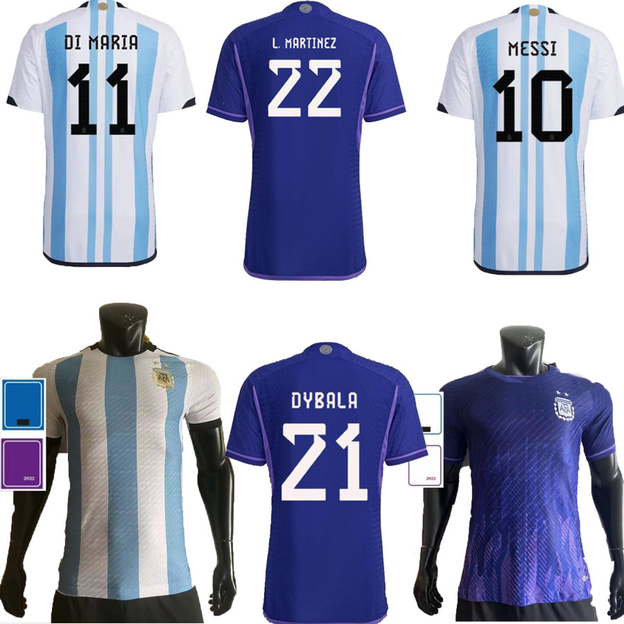 

Argentina Soccer Jersey 2022 2023 HIGUAIN MESSIS Camisetade futbol DI MARIA Football shirt 22 23 Player Version long sleeve pre match, Purple