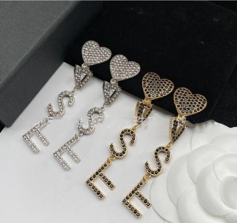 

Dangle & Chandelier full diamond vintage love earrings are available in 2 colors for women