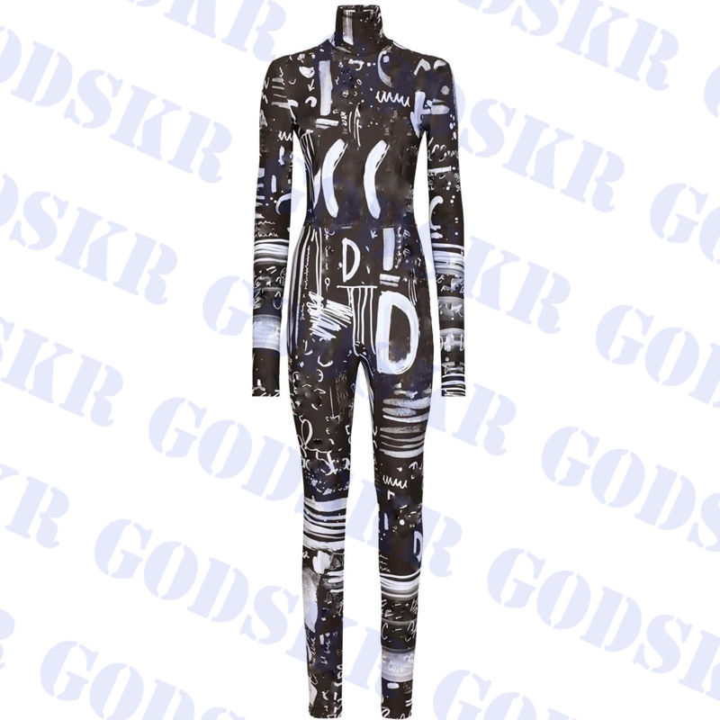 

One Piece Swimsuit Long Sleeve Trousers Swimwear Womens Bodysuit Pants Letter Print Bikini For Women, Please contact me real pic