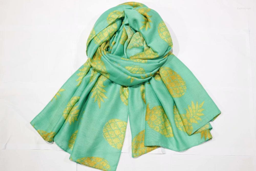 

Scarves 2022 Fashion Cotton Big Pineapple Shawls Women Long Soft Trendy Fruit Scarf Wrap Hijab Muffler 3 Color